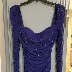 Windsor Royal Blue Long Sleeve Dress